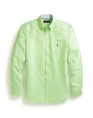 POLO RALPH LAUREN Solid color shirt SLIM FIT OXFORD SHIRT
 Green 100% Cotton