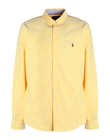 POLO RALPH LAUREN Solid color shirt SLIM FIT OXFORD SHIRT
 Yellow 100% Cotton