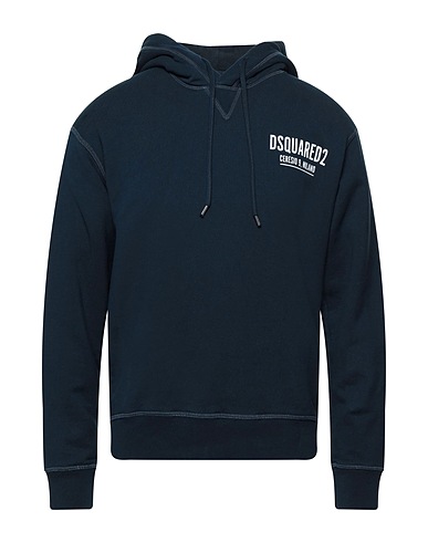 DSQUARED2 Hooded track jacket  Midnight blue 100% Cotton, Elastane