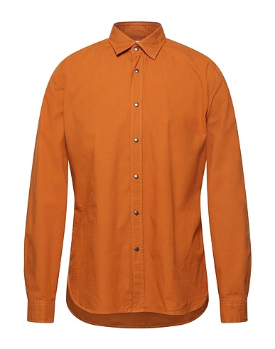 XACUS Einfarbiges Hemd Lederfarben 100% Baumwolle