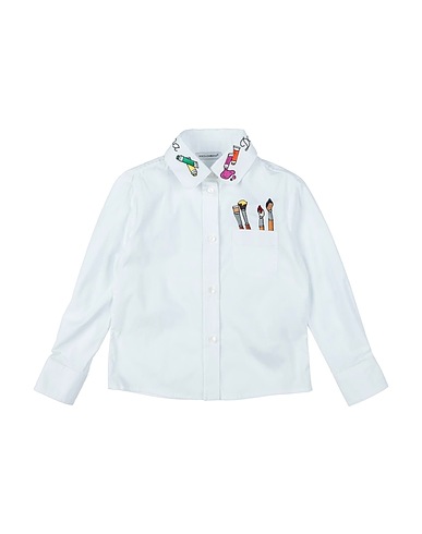 DOLCE&GABBANA Camicie  e bluse fantasia Bianco 97% Cotone, 3% Elastan
