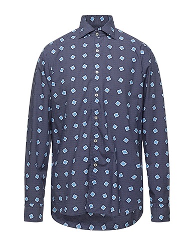 ALESSANDRO GHERARDI Patterned shirt Midnight blue 100% Cotton
