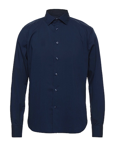 FRADI Solid color shirt Blue 72% Cotton, 25% Polyamide, 3% Elastane