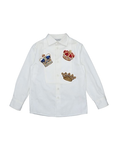 DOLCE&GABBANA Solid colour shirt White 100% Cotton, Viscose, Polyester, Metallic fiber, Polyamide
