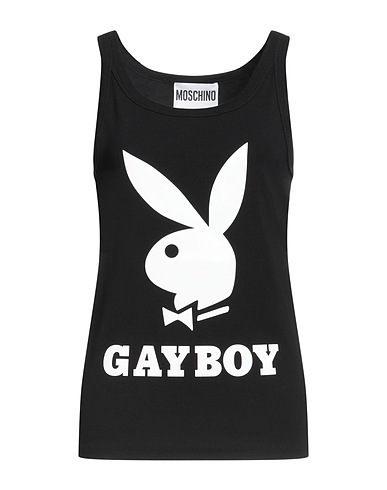 MOSCHINO Vest Black 94% Cotton, 6% Elastane