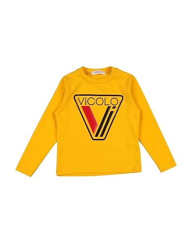 VICOLO T-shirt Yellow 90% Cotton, 10% Elastane
