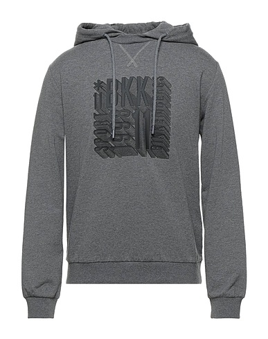 BIKKEMBERGS Hooded sweatshirt Grey 96% Cotton, 4% Elastane
