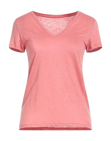 MAJESTIC FILATURES T-shirt basique Rose 94% Lin, 6% Élasthanne