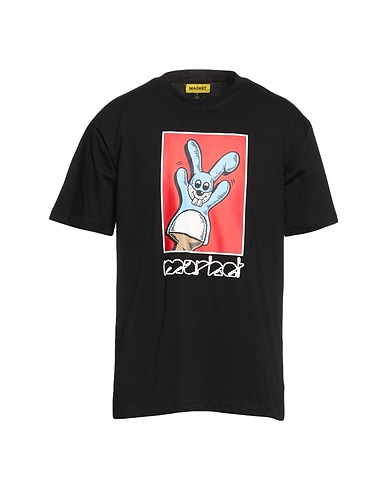 MARKET T-shirt BUNNY PUPPET PUFF T-SHIRT Black 100% Cotton