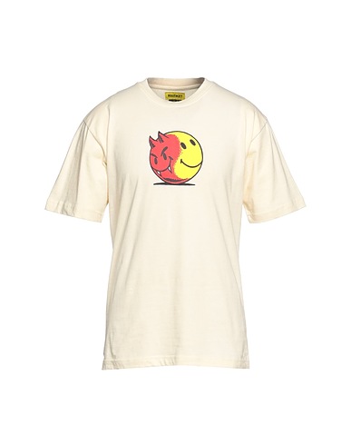 MARKET T-shirt SMILEY GOOD AND EVIL T-SHIRT Ivory 100% Cotton