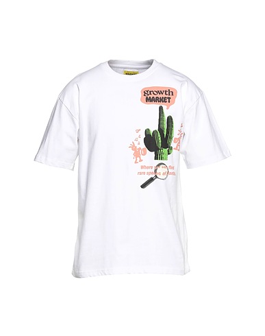 MARKET Basic T-Shirt GROWTH MARKET T-SHIRT White 100% Cotton