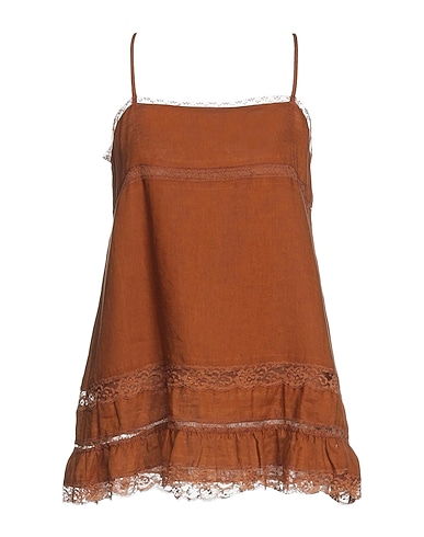 GOLD HAWK Top Brown 100% Linen, Nylon