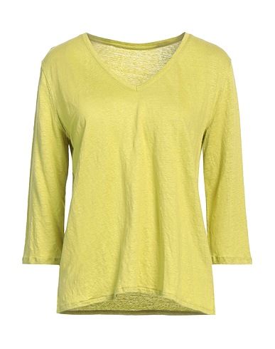 MAJESTIC FILATURES Basic T-shirt Lime green 94% Linen, 6% Elastane