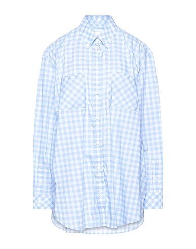 BURBERRY Checked shirt Sky blue 100% Cotton