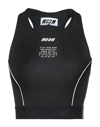 MSGM Crop top Black 91% Polyamide, 9% Elastane