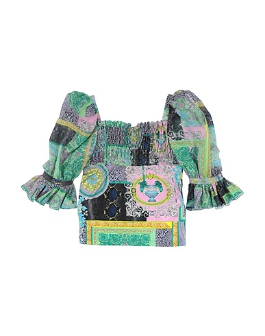 VERSACE YOUNG T-shirt Light green 100% Silk