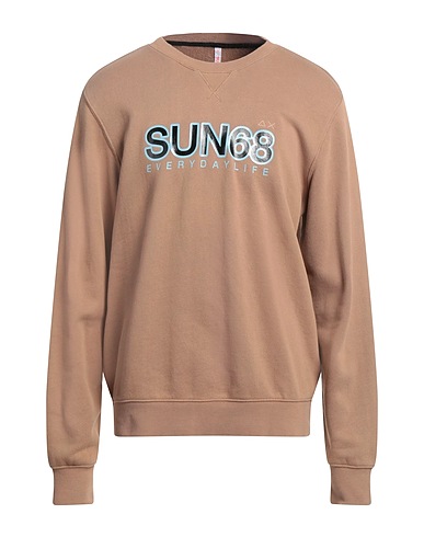 SUN 68 Sweatshirt Camel 100% Cotton