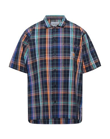CARHARTT Checked shirt Midnight blue 100% Cotton