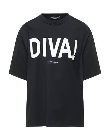 DOLCE&GABBANA T-shirt Black 59% Cotton, 38% Polyamide, 3% Elastane, Polyester