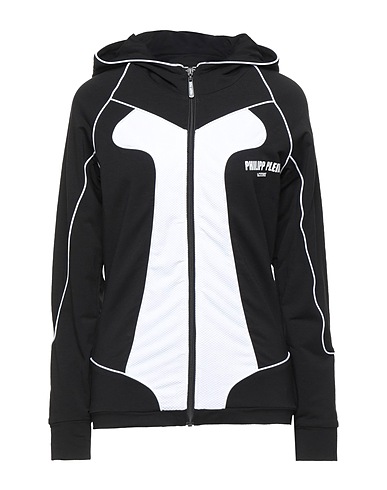 PHILIPP PLEIN Hooded sweatshirt Black 95% Cotton, 5% Elastane, Polyamide, Polyester
