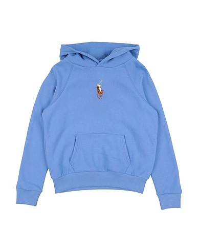 POLO RALPH LAUREN Sweatshirt Big Pony Fleece Hoodie
 Sky blue 60% Cotton, 40% Polyester