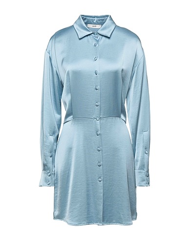 SUOLI Shirt dress Sky blue 70% Polyester, 30% Viscose