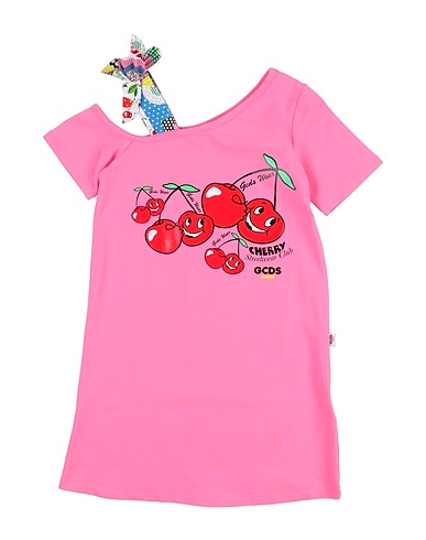 GCDS MINI Dress Fuchsia 95% Cotton, 5% Elastane