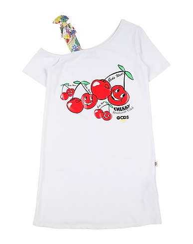 GCDS MINI Vestito Bianco 95% Cotone, 5% Elastan