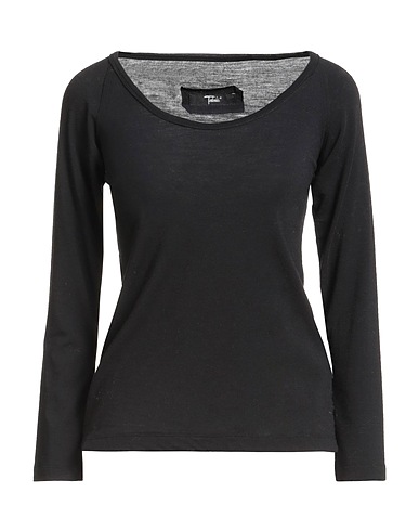 TADASHI Basic T-Shirt Black 95% Wool, 5% Elastane