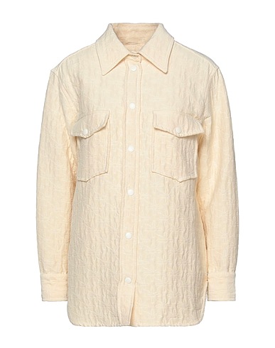 OTTOD'AME Solid colour shirts & blouses Beige 72% Cotton, 28% Polyester