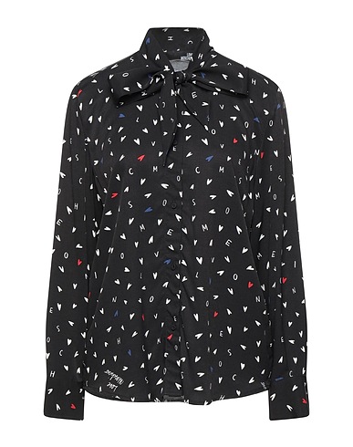 LOVE MOSCHINO Patterned shirts & blouses Black 100% Viscose