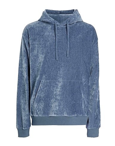 8 by YOOX Hooded track jacket  CHENILLE HOODIE
 Slate blue 80% Cotton, 18% Polyester, 2% Elastane