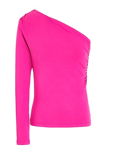 8 by YOOX Τοπ με έναν ώμο VISCOSE ONE-SHOULDER L/SLEEVE TOP
 Φούξια 95% Βισκόζη, 5% Ελαστάνη