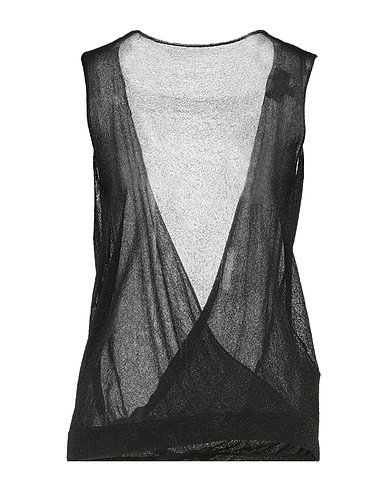 EMPORIO ARMANI Evening top Black 78% Viscose, 22% Metallic fiber