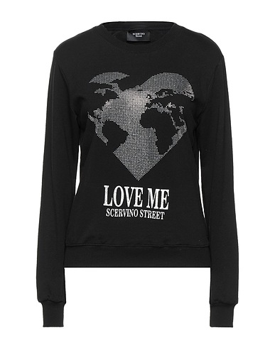SCERVINO Sweatshirt Black 95% Cotton, 5% Elastane