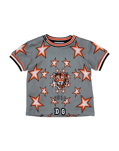 DOLCE&GABBANA T-shirt Grey 100% Cotton, Elastane