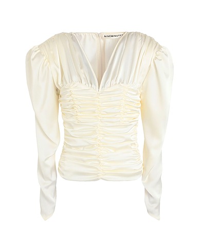 NINEMINUTES Top TOP IN RASO
 Ivory 97% Polyester, 3% Elastane