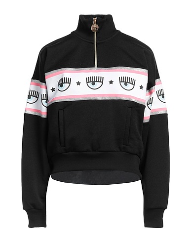 CHIARA FERRAGNI Sweatshirt Black 69% Polyester, 31% Cotton