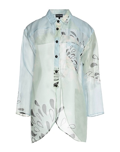 GIORGIO ARMANI Patterned shirts & blouses Sky blue 100% Mulberry silk