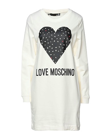 LOVE MOSCHINO Short dress Ivory 95% Cotton, 5% Elastane