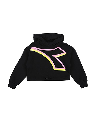 DIADORA Hooded sweatshirt Black 100% Cotton