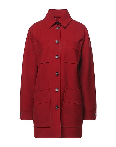 FERRAGAMO Full-length jacket Brick red 99% Virgin Wool, 1% Silk