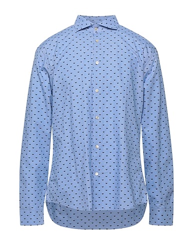 EMPORIO ARMANI Camicia fantasia Azzurro 100% Cotone
