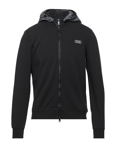 SUN 68 Hooded track jacket  Black 92% Cotton, 8% Elastane