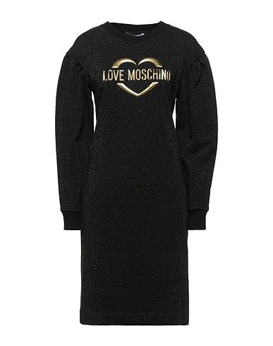 LOVE MOSCHINO Short dress Black 86% Cotton, 14% Polyester, Elastane