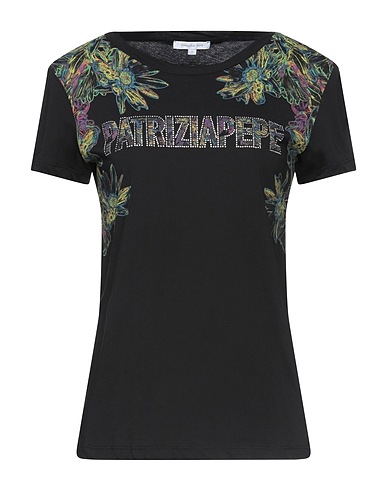 PATRIZIA PEPE T-shirt Black 100% Cotton, Glass