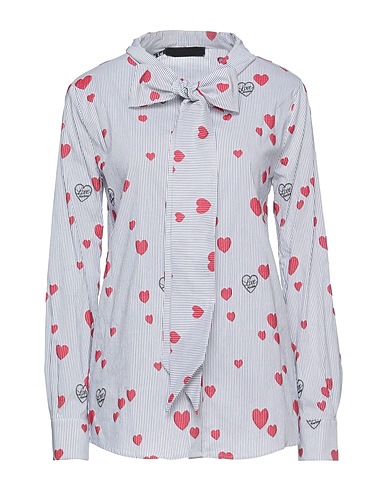 LOVE MOSCHINO Striped shirt Blue 72% Cotton, 25% Polyamide, 3% Elastane