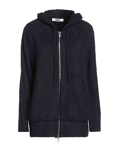 GRIFONI Hooded sweatshirt Midnight blue 80% Cotton, 15% Polyamide, 5% Elastane
