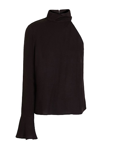8 by YOOX One-Shoulder-Top Cut-out blouse
 Schwarz 100% Viskose