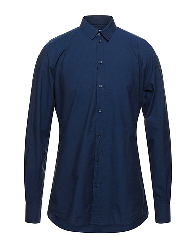 DOLCE&GABBANA Solid colour shirt Midnight blue 100% Cotton
